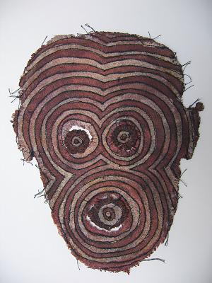 Kopf 4.jpg - Kopf genäht, 2007, Stoff, Gouache, ca. 22 x 17 cm